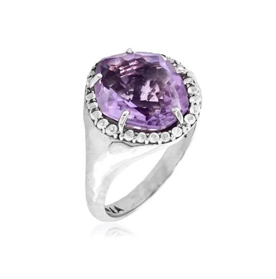 PANORAMA Ring (1260) - Pink Amethyst / SS
