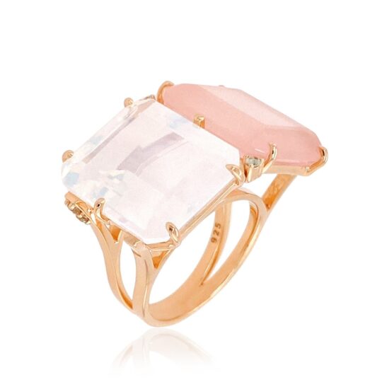 COLUNA Ring (1156) - Opal Quartz, Rose Quartz / RG