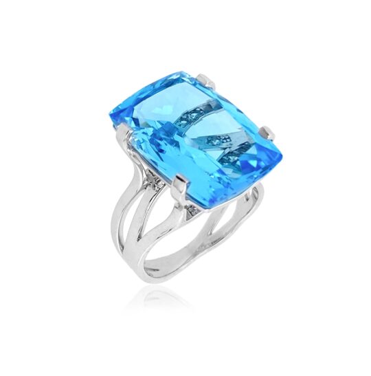 TRANSPARENZA Ring (0777) - Blue Topaz / SS