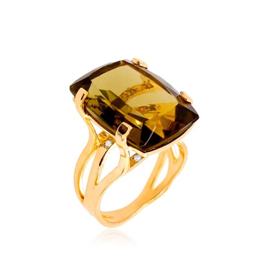 TRANSPARENZA Ring (0777) - Olive Quartz / YG