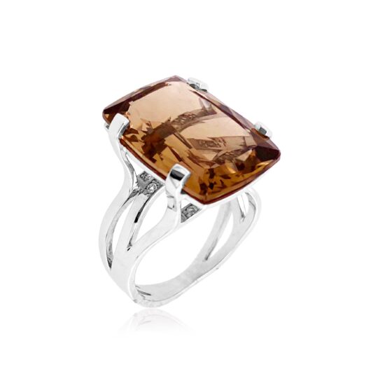 TRANSPARENZA Ring (0777) - Smoky Quartz / SS