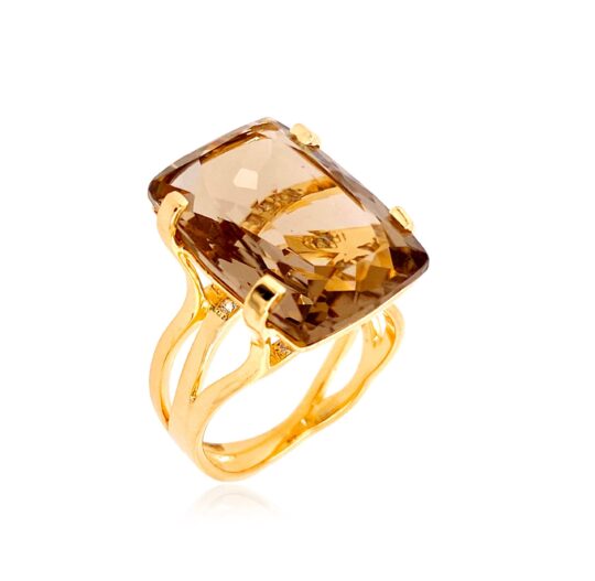 TRANSPARENZA Ring (0777) - Smoky Quartz / YG