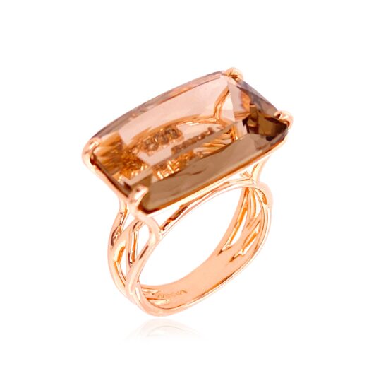 TRANSPARENZA Ring (1052) - Smoky Quartz / RG