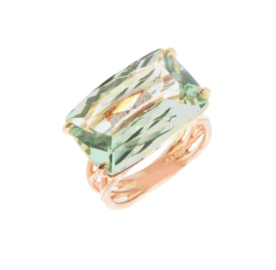 TRANSPARENZA Ring (1052) - Prasiolite / RG