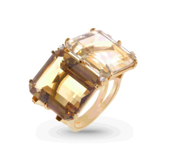COLUNA Ring (1156) - Champagne Citrine, Yellow Light Citrine / YG